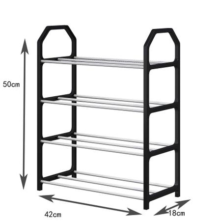 Imagem de Organizador De Sapatos Prateleira Multiuso Desmontável Portátil Calçados 4 Andares 8 Pares