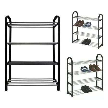 Organizador De Sapatos Prateleira Multiuso Desmontável Portátil Calçados 4 Andares 8 Pares - NIBUS Imagem de Organizador De Sapatos Prateleira Multiuso Desmontável Portátil Calçados 4 Andares 8 Pares