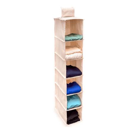 Imagem de Organizador Dobrável de Linho Off White 6 Divisórias 86X30X15CM