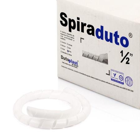 Organizador Fios E Cabos Spiraduto 1/2 Branco - 10 Mt - Dutoplast Imagem de Organizador Fios E Cabos Spiraduto 1/2 Branco - 10 Mt