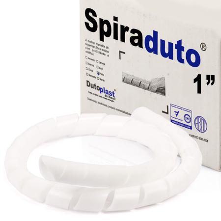 Organizador Fios e Cabos Spiraduto de 1" Branco - 20 Metros - DUTOPLAST Imagem de Organizador Fios e Cabos Spiraduto de 1" Branco - 20 Metros