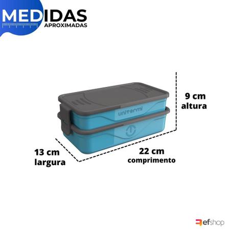 Imagem de Organizador Fit California 1,3L Kit Marmita Pote Garfo Faca 6 pç