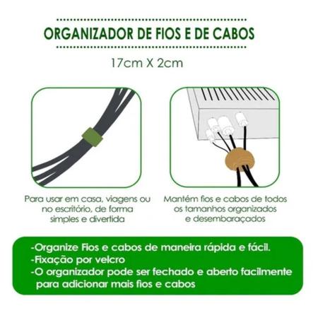 Imagem de Organizador Fita Velcr. De Fios E Cabos 6 Peças Colorido