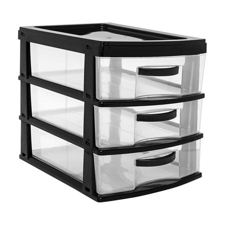Organizador Gaveteiro De Mesa 3 Gavetas Transparente - Jaguar Imagem de Organizador Gaveteiro De Mesa 3 Gavetas Transparente - Jaguar