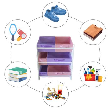 Imagem de Organizador Infantil Porta Brinquedos Colorido Quarto Armário