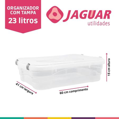 Imagem de Organizador Multiuso 23 Litros Caixa com Tampa Jaguar