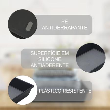 Imagem de Organizador Pequeno Moderno Para Gaveta Armário Closet Kit Com 5 Base Antiderrapante