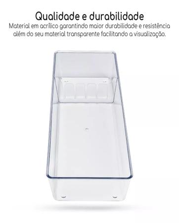 Imagem de Organizador Porta Facas Para Gaveta 5 Divisórias Transparente Acrílico Resistente - Plastutti - 462