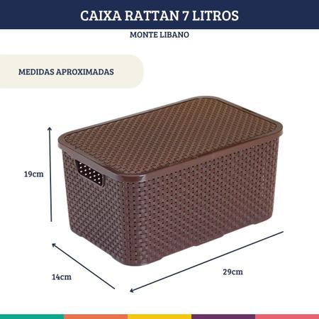 Imagem de Organizador Rattan Marrom 7Lts Caixa com Tampa Monte Libano