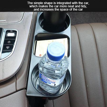 Imagem de Organizador veicular 6 em 1 porta-latas suporte copo garrafa carregador para banco do carro
