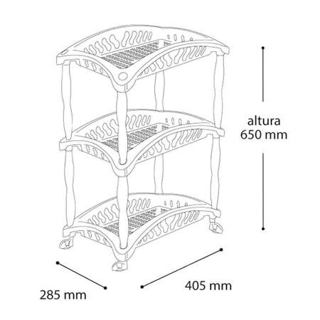 Imagem de Organizador Vertical Triplo Arqplast Ref.25613 - Branco