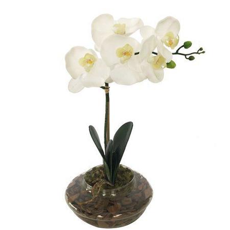 Imagem de Orquidea Artificial Branca no Vaso de Vidro - Giuliana Flores