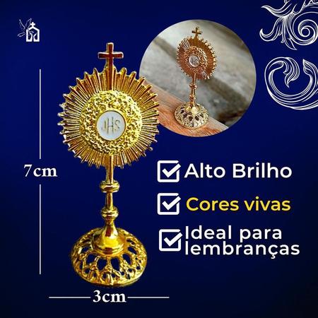 Imagem de Ostensório Santíssimo Sacramento Dourado Lembrança 7cm