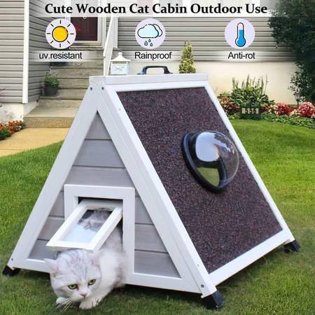 Imagem de Outdoor Cat House Deblue à prova de intempéries para 1-2 gatos