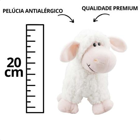 Imagem de Ovelha De Pelúcia Branco Fofinha Fazendinha 20cm Infantil