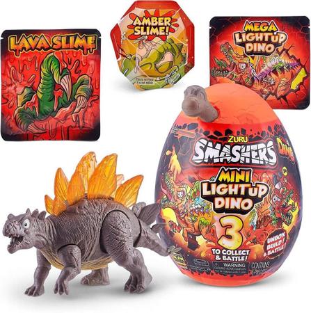 Imagem de Ovo Smashers Mini Lightup Dino Cinza Série 4 Fun Stegosaurus