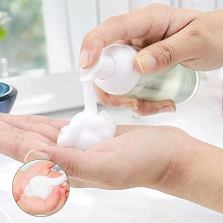 Imagem de Owlyee 2oz espuma frasco (3PCS) vazio espuma bomba dispensador para as mãos, limpador de cílios, shampoo para viajar (60ml, branco e verde)