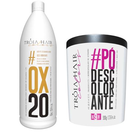 Imagem de Ox 20 Volumes + Pó Descolorante Troia Hair Descoloração
