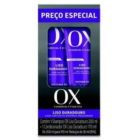 Imagem de Ox Kit Shampoo 375ml + Condicionador 170ml Liso Duradouro