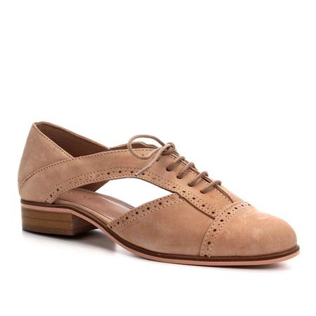 Oxford Couro Shoestock Nobuck Vazado Feminino Oxford Feminino