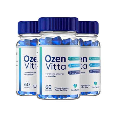 Imagem de Ozen Vitta - Suplemento Alimentar Natural - Kit com 3 Frascos de 60 Cápsulas - Original