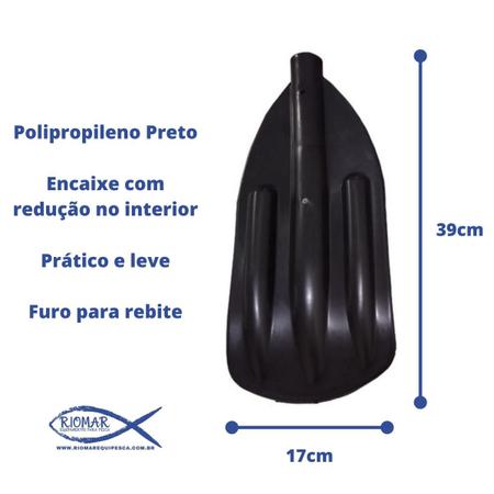 Imagem de Pá Para Remo De Barco Caiaque Canoa Kit 2 Peças Preto
