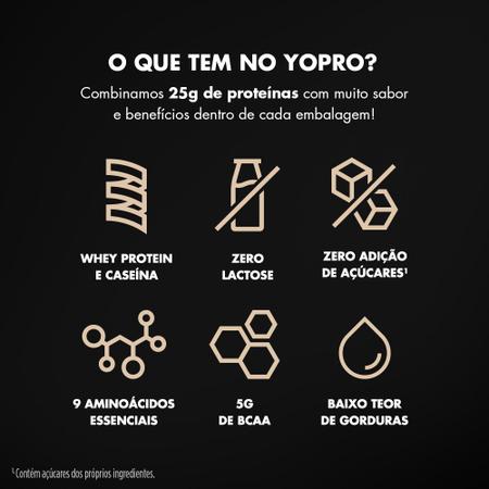 Imagem de Pack 12 unidades YoPRO Bebida Láctea UHT Baunilha 25g de proteínas 250ml