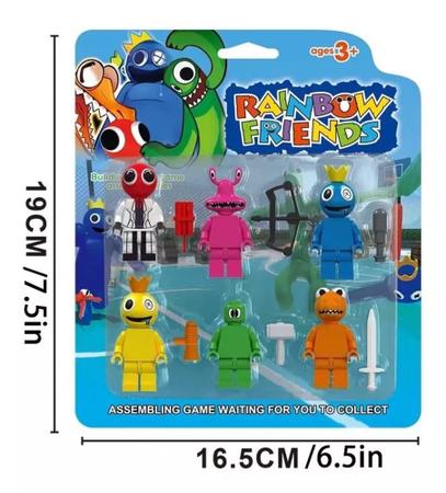 Pack 6 Miniaturas Roblox Rainbow Friends Boneco C/acessórios