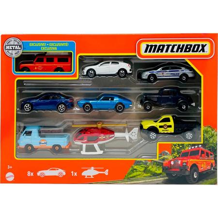 Pack 9 Matchbox Land Rover Gulf e Outros HFL53 Carrinhos e
