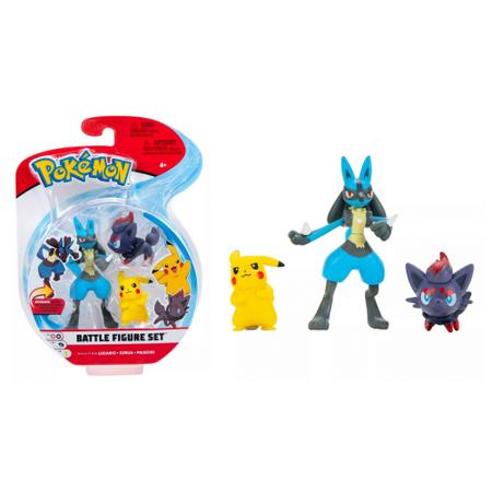 Pack c/ 3 Bonecos Pokémon Battle Figure Set - Jazwares