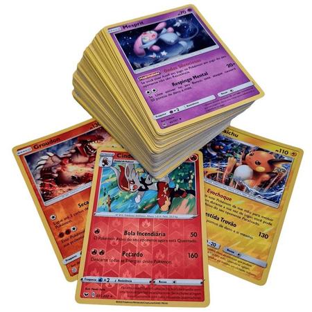 Pack de 100 Cartas Pokemon Original Sem Repetições Com 05 Brilhantes  Garantidas + Ultra Rara v/ex Garantida