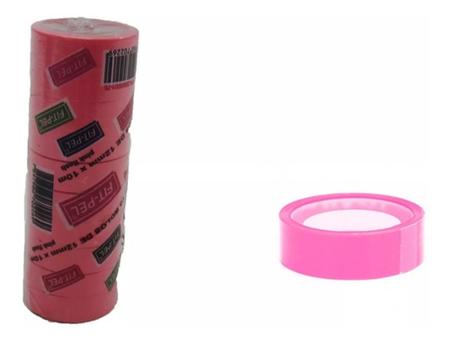 Imagem de Pacote Fita Adesiva Rosa Pink Flash 12mm X 10m C/10 Pçs - Fitpel