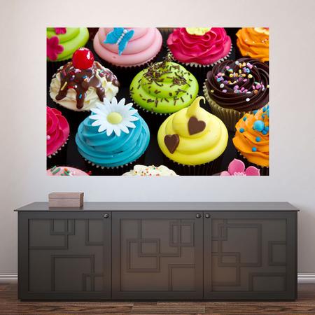 Imagem de Painel Adesivo de Parede - Cupcakes - Confeitaria - 1169pnp