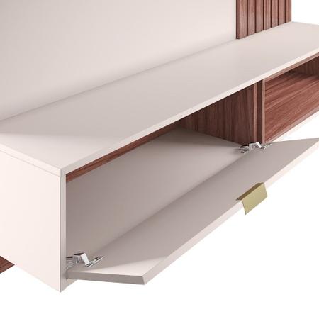 Painel Bancada Suspensa Para TV até 60 Pol. 160cm Ripado Palmas C05 Off White/Nogueira - Mpozenato Imagem de Painel Bancada Suspensa Para TV até 60 Pol. 160cm Ripado Palmas C05 Off White/Nogueira - Mpozenato