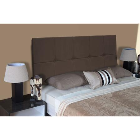 Imagem de Painel Cabeceira De Casal 140cm Para Cama Box Nina Suede Marrom - DS Móveis