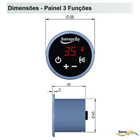 Imagem de Painel Controlador Aquecedor Sanspray 3 Funções