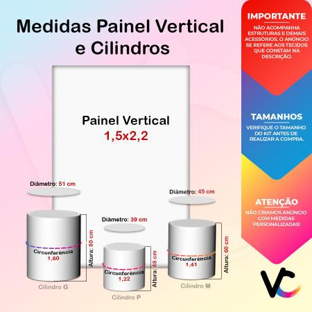 Imagem de Painel De Festa 3d Vertical + Trio De Capa Cilindro - Efeito Lantejoulas Prateadas 018