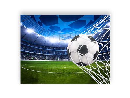 Futebol online. telefone móvel horizontal com bola de futebol de futebol e  campo na tela.