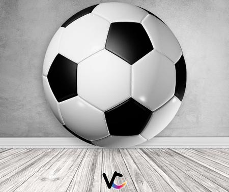 Painel De Festa Redondo 1,50x1,50 - Bola de Futebol Realista 006 - Via Cores Imagem de Painel De Festa Redondo 1,50x1,50 - Bola de Futebol Realista 006