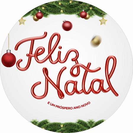 Painel de Lona Redondo Feliz natal e um Próspero Ano Novo Pisca