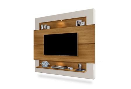 Imagem de painel de TV para sala grande cor carvalho / off white led