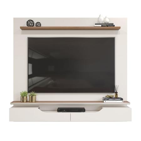 Imagem de Painel de Tv Rack Suspenso Até 60 Polegadas 2 portas Turim Off White - Freijó - ÉdeCasaMóveis