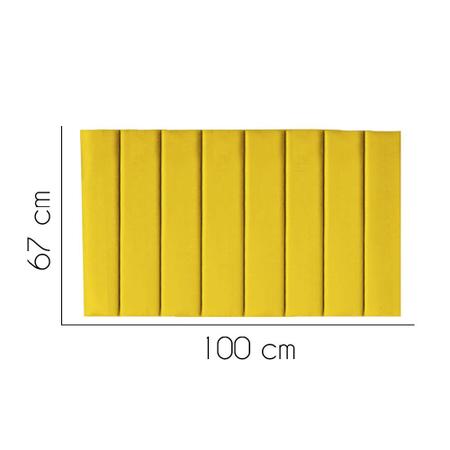 Imagem de Painel Estofada Carla 100cm Solteiro Para Cama Box Quarto material sintético Amarelo - Ahz Móveis