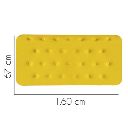 Painel Estofada Carla 160 cm Queen Size Quarto para Cama Box Suede Amarelo - KDAcanto Móveis Imagem de Painel Estofada Carla 160 cm Queen Size Quarto para Cama Box Suede Amarelo - KDAcanto Móveis