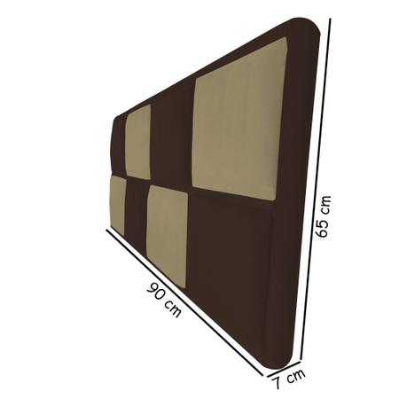Painel Estofado Bianca 90 cm Para Cama Box Quarto Solteiro MV Estofados Suede Marrom Suede Bege Imagem de Painel Estofado Bianca 90 cm Para Cama Box Quarto Solteiro MV Estofados Suede Marrom Suede Bege