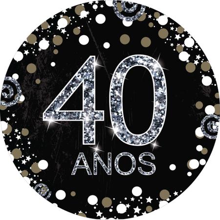 Painel Festa Redondo Aniversario 40 anos 3d 1,50 Dia. - Fantasia Brás -  Painel de Festas - Magazine Luiza