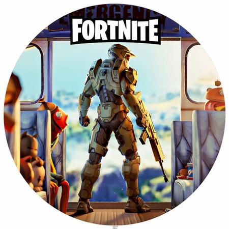 Painel Redondo Sublimado Tecido 3d Fortnite - 1,50 Diâ.