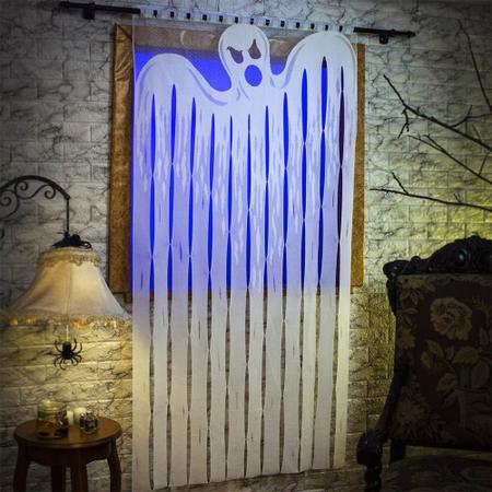 Imagem de Painel Halloween Fantasma Branco 97x193cm