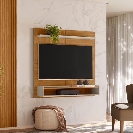 Imagem de Painel Home Para TV Até 50 Polegadas Creta Nature Off White