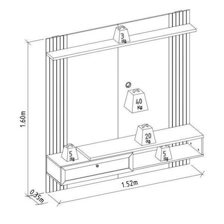 Imagem de Painel Home para TV até 60 Polegadas Pitanga Linea Brasil